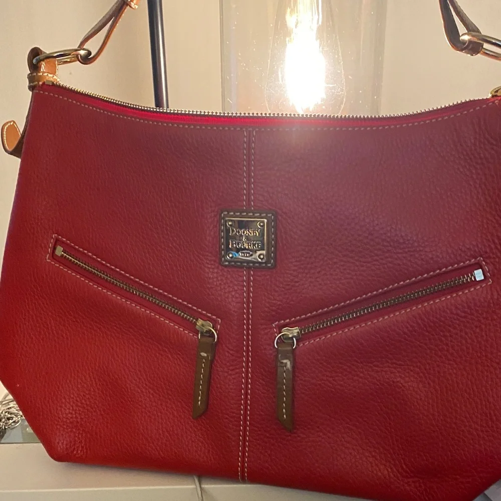 Dooney & Bourke Vibrant Red Leather Handbag Vintage!